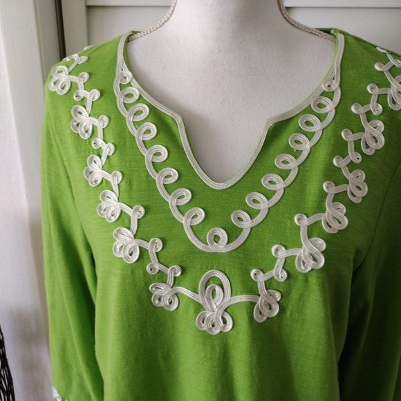 𝅺ALIA 3/4 sleeve top with ric rac stitching accent.‎ Sz. PL - Picture 4 of 8